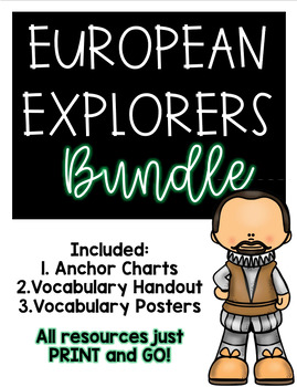 Preview of European Explorers BUNDLE. All resources JUST PRINT AND GO!