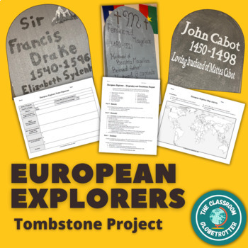 Preview of European Explorers Biography and Tombstone - World History Research Project!