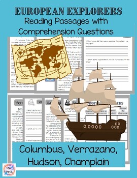Preview of European Explorers Comprehension Packet (Columbus, Verrazano, Hudson, Champlain)