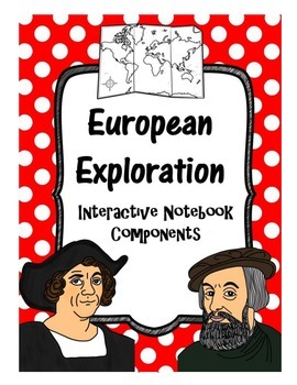 Preview of European Explorers Interactive Notebook Components