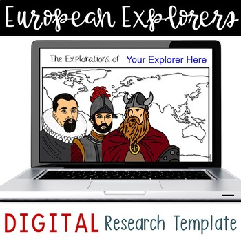 Preview of European Explorers Research Template for Google Slides™
