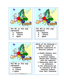 Preview of European Explorers Task Cards