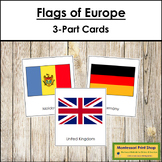 Flags of Europe 3-Part Cards - Continent Cards