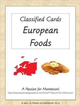 Preview of European Foods, Classified Cards, Flash Cards, Europe continent kit