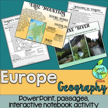 Preview of European Geography Social Studies Interactive Notebook Activities