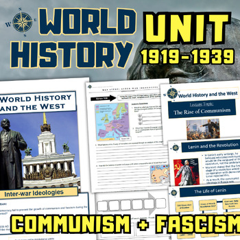 Preview of World History Unit - Interwar Era, Communism, Fascism, Franco, Stalin, WW1 + 2