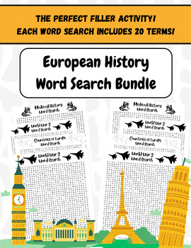 Preview of European History Word Search Bundle