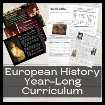 Preview of European History Year Long Complete Curriculum 1400-Present: Digital & Printable