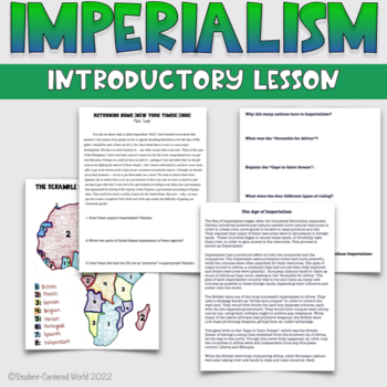 Preview of European Imperialism Introduction - Map, Reading Comprehension