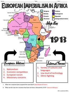 European Imperialism in Africa Map Handout TpT