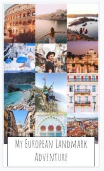 Preview of European Landmark Instagram Adventure for Geography w/Google Slides