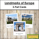 Landmarks of Europe 3-Part Cards - Continent Cards