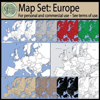 Preview of Map Clip Art: European Set {Messare Clips and Design}
