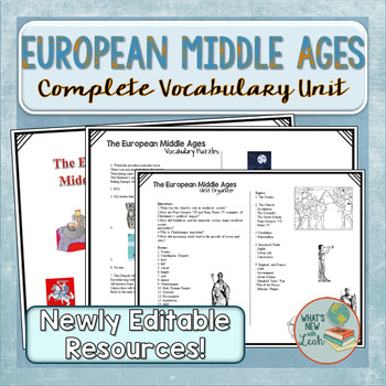 Preview of European Middle Ages Vocabulary Unit