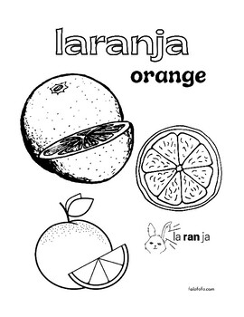 Preview of European Portuguese English Coloring Book- Fruit  **Free sample**