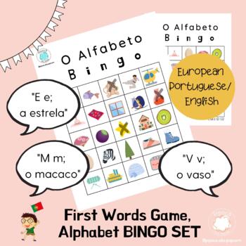Preview of European Portuguese First Words Alphabet BINGO SET
