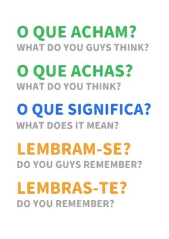 Preview of European Portuguese classroom posters - Conversation & Questions