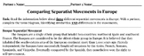 European Separatist Movements---READING & Venn Diagram