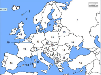 Preview of European countries by number
