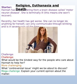 Preview of Euthanasia - Presentation and Worksheets