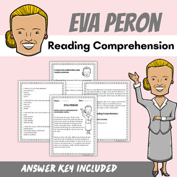 Preview of Eva Peron Reading Comprehension Passage/ Free Word Search