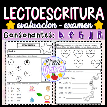 Evaluación Examen de Lectoescritura by Miss | TPT