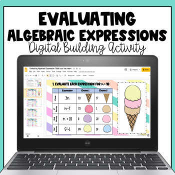 Preview of Evaluate Algebraic Expressions Fun  Digital Activity Google Classroom