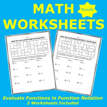 Preview of Evaluate Functions in Function Notation Bundle