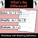 WORKSHEET: What is the difference between SIMPLIFY and EVA