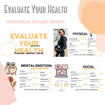 Preview of Evaluate Your Health - Interactive Google Slides