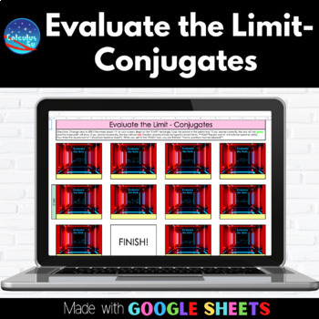 Preview of Evaluate the Limits: Conjugates | Maze Digital Activity with Google™ Sheets