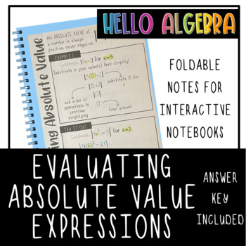 Preview of Evaluating Absolute Value Expressions Foldable Notes for Interactive Notebooks