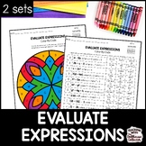 Evaluating Algebraic Expressions Color by Code Worksheets 