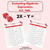 Evaluating Algebraic Expressions Dice Activity