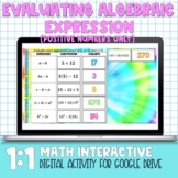 Evaluating Algebraic Expressions Digital Practice Activity