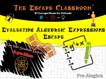 Preview of Evaluating Algebraic Expressions Escape Room | The Escape Classroom