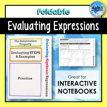 Preview of Evaluating Algebraic Expressions Foldable Notes