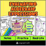Evaluating Algebraic Expressions Guided Notes & Doodles | 