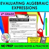 Evaluating Algebraic Expressions Notes