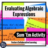Algebraic Expressions Sum Em Activity