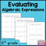 Evaluating Algebraic Expressions  Worksheets 6th Grade  6.EE.A.2