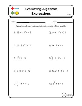 unit 1 algebra basics homework 5 evaluating expressions