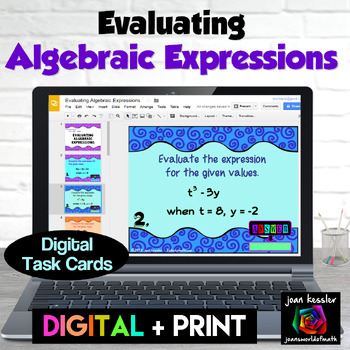 Preview of Evaluating Algebraic Expressions