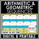 Evaluating Arithmetic and Geometric Sequences Activity