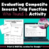 Evaluating Composite Trigonometric Functions Mystery Task 