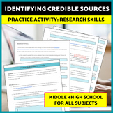 Evaluating Credible Sources, Website Evaluation Activity, 