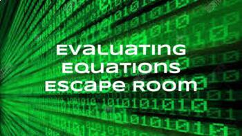 Preview of Evaluating Equations Escape Room