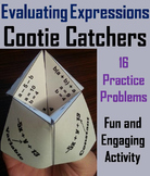 Evaluating Expressions Activity (Algebra Cootie Catcher Fo