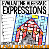 Evaluating Expressions Activity Coloring Worksheet