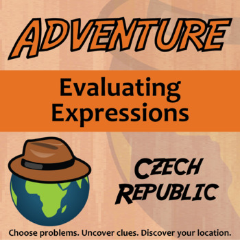 Preview of Evaluating Expressions Activity - Printable & Digital Czech Republic Adventure